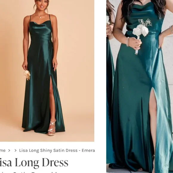 Birdy Grey | Dresses | Birdy Grey Lisa Satin Emerald Bridesmaid Dress